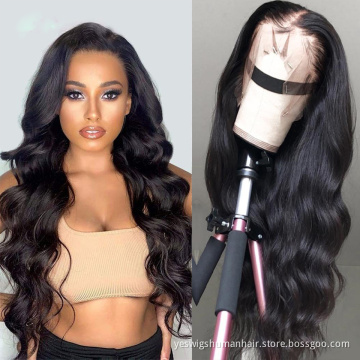 Raw Brazilian Cuticle Aligned Virgin Body Wave Human Hair 13X4 Lace Front Wig Full Hd Lace Frontal Closure Wigs For Black Women
